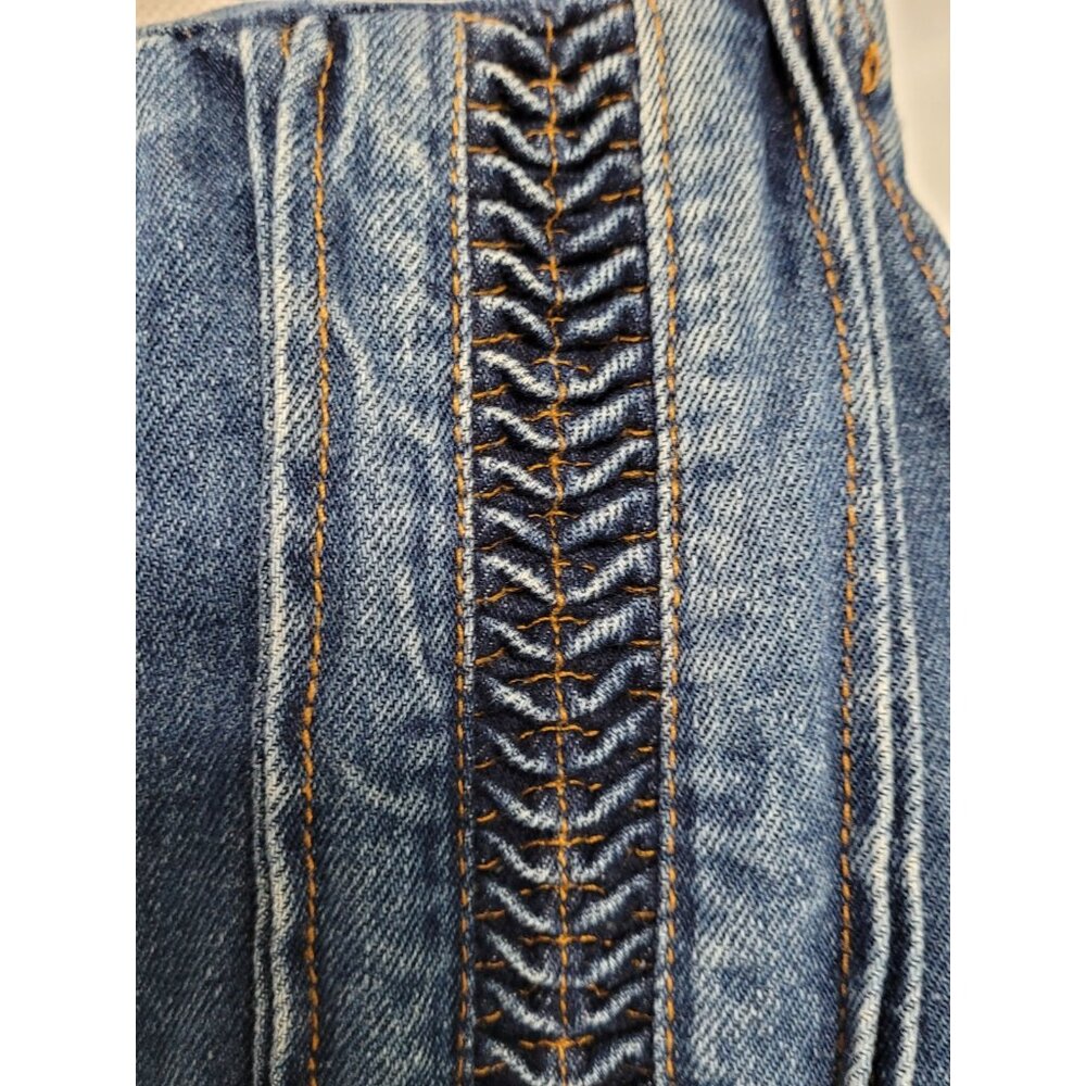 Poetic License Women's Vintage Denim Vest Size L Embellished Button Southwestern - Picture 8 of 15
